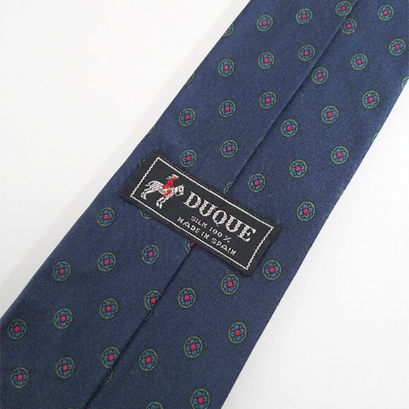 Vintage 1980s Duque Tie Necktie The Foulard Made In Spain 100% Silk Collectors ! - Picture 4 of 5